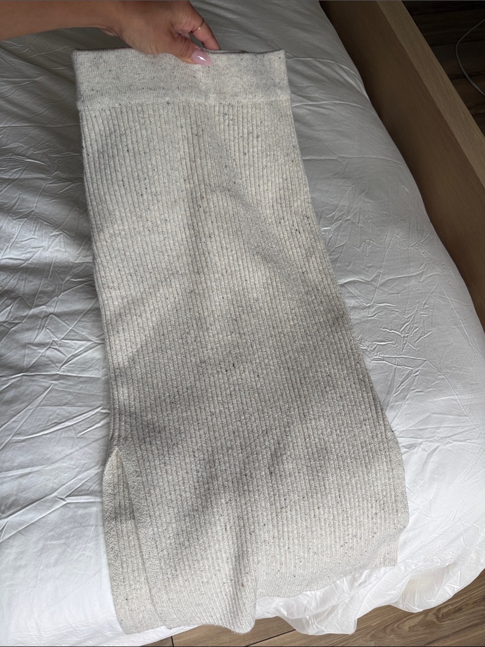 Marine Layer Oatmeal Ribbed Midi Skirt
